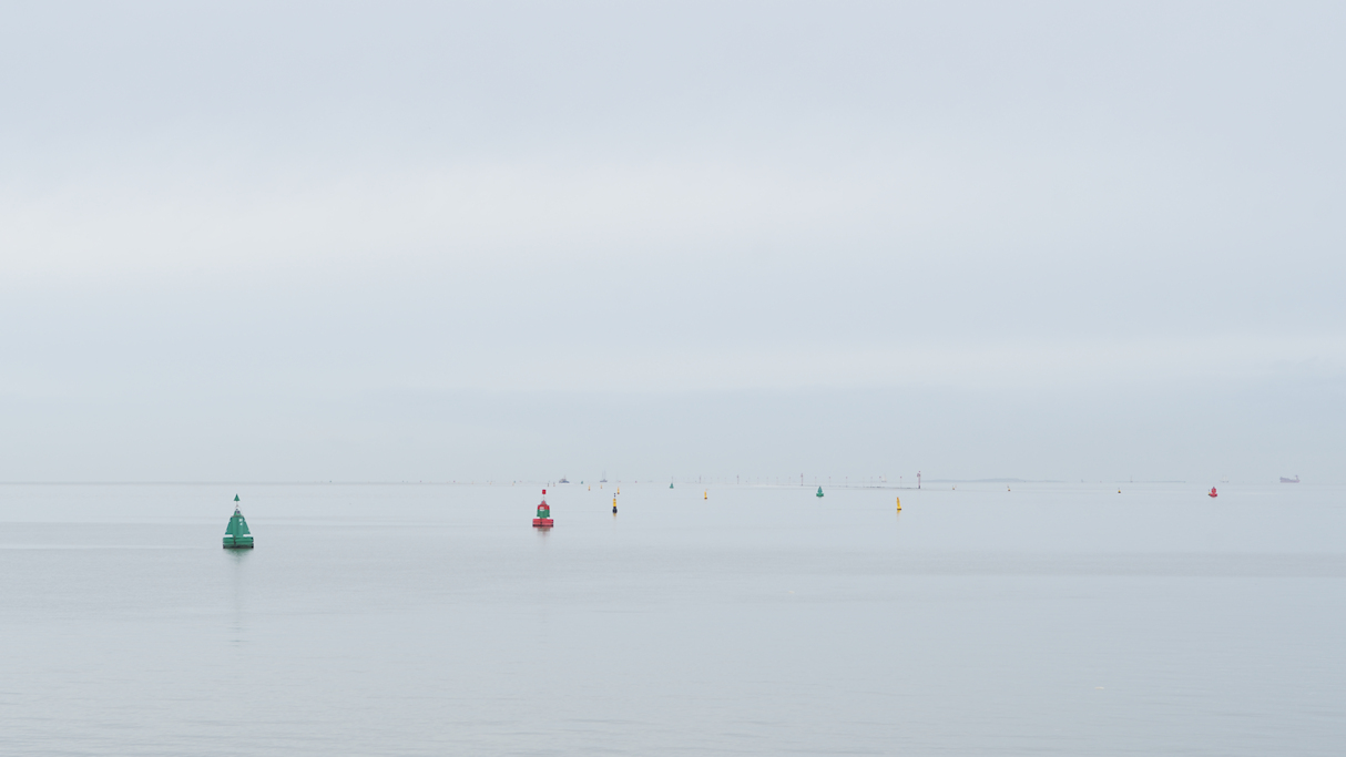 Betonning van de scheepvaartroute bij Harlingen