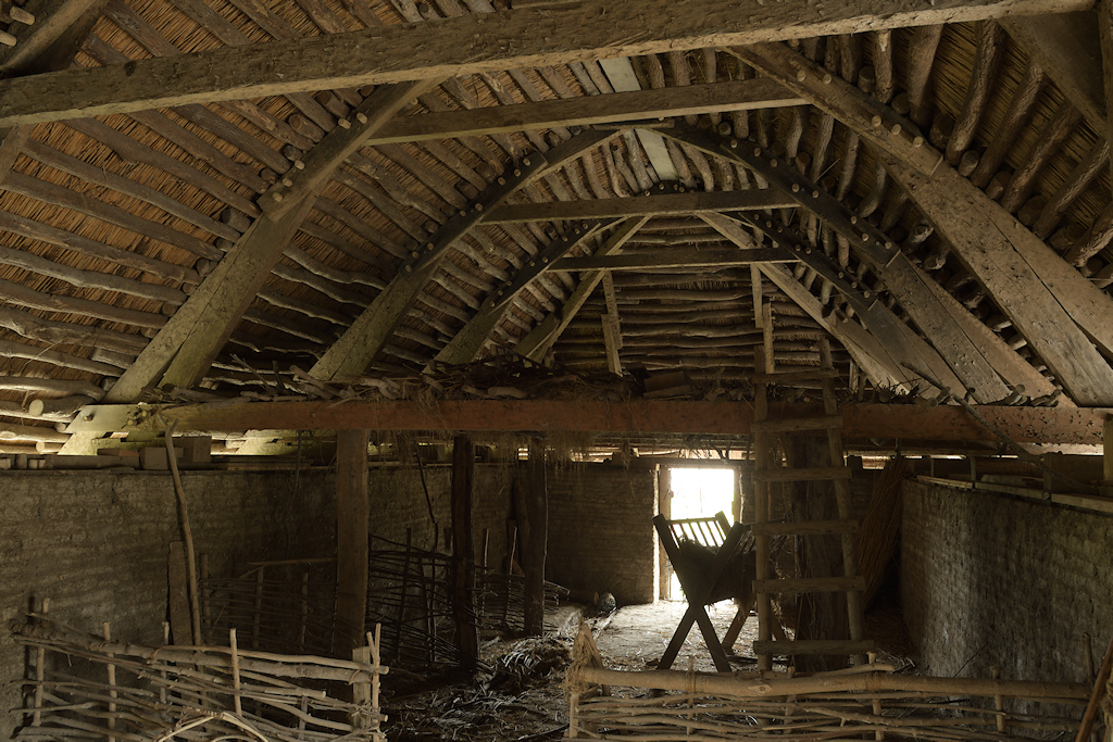 Gebint van het dak van het Zodenhuis bij Firdgum
