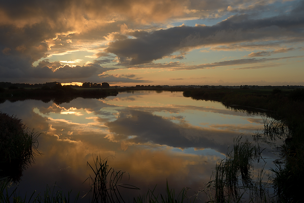 Bouwepet bij zonsondergang