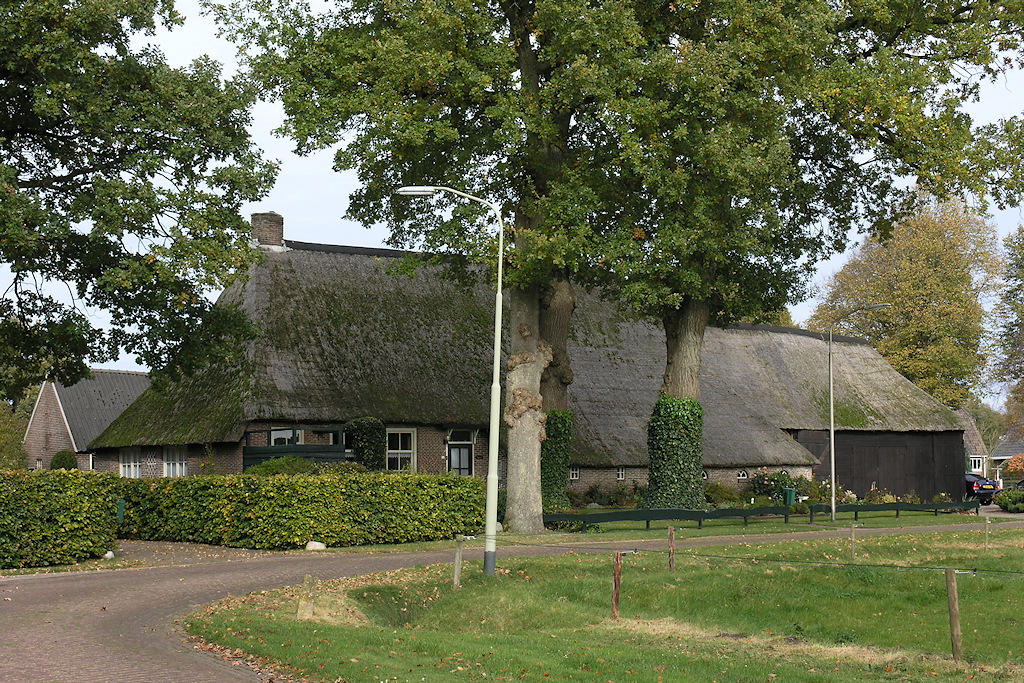 Elp, voorzijde van een Boerderij met Achterbaander en Schaapskooi