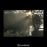 Earnsleat met lichtharp in tegenlicht