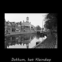 Dokkum, Kleindiep met stadhuis in 1941