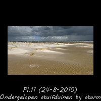 Stuifduintjes op het Oosterstrand bij stromvloed