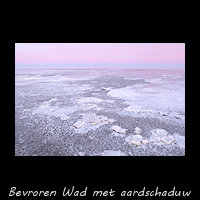 de aarschaduw boven een bevroren Wad