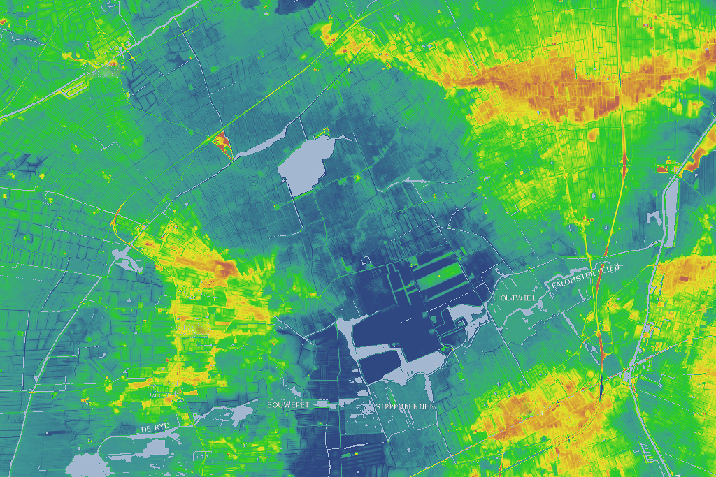 Hoogtekaart van het B�tefjild