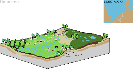 Het landschap wordt droger en schraler, op de ruggen liggen nog hoogvenen